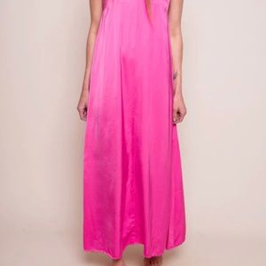 Goldy Satin Slip Dress in Pink
